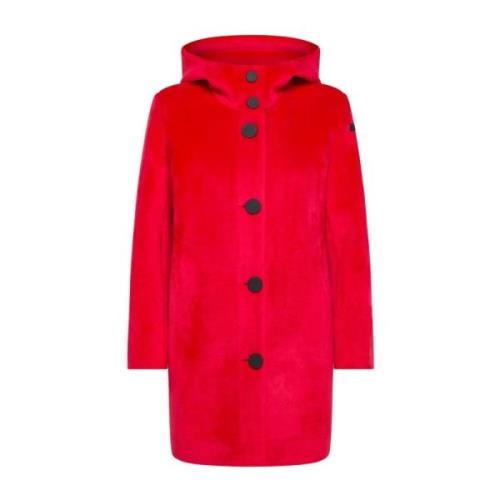 Velvet Neo Parka Jas RRD , Red , Dames