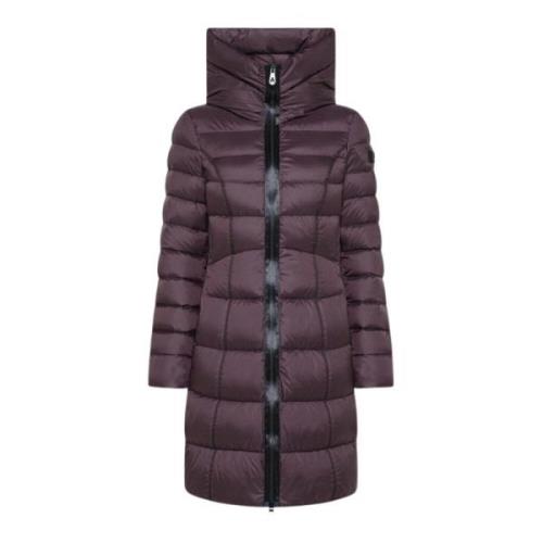 Lange Dames Gewatteerde Jas Peuterey , Purple , Dames