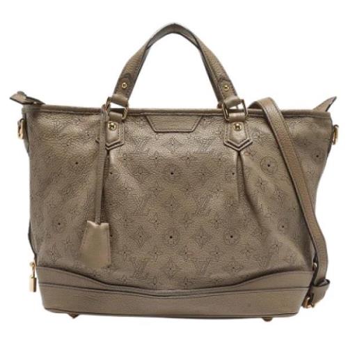 Pre-owned Leather totes Louis Vuitton Vintage , Beige , Dames