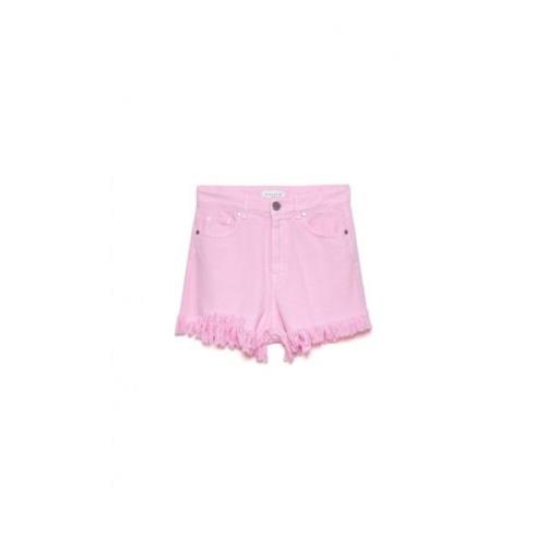 Dames Fringed Logo Shorts Gaëlle Paris , Pink , Dames