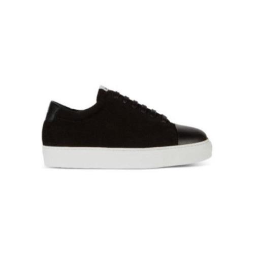 Handgemaakte Zwarte Suède Sneakers National Standard , Black , Heren