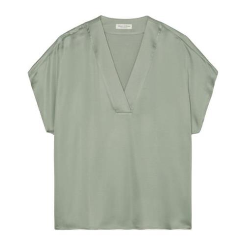 Mouwloze satijnen blouse normaal Marc O'Polo , Green , Dames