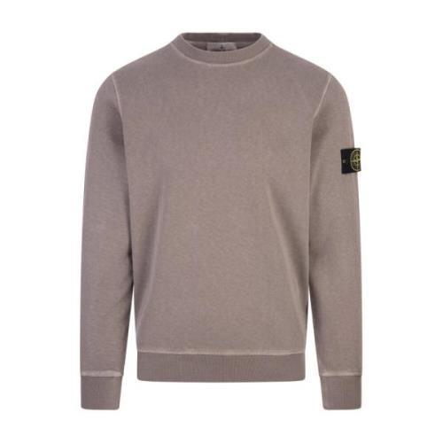 Bruine Crew-Neck Sweatshirt 'Old' Effect Stone Island , Brown , Heren