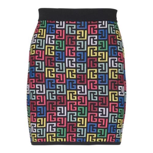 Pop monogram gebreide rok Balmain , Multicolor , Dames