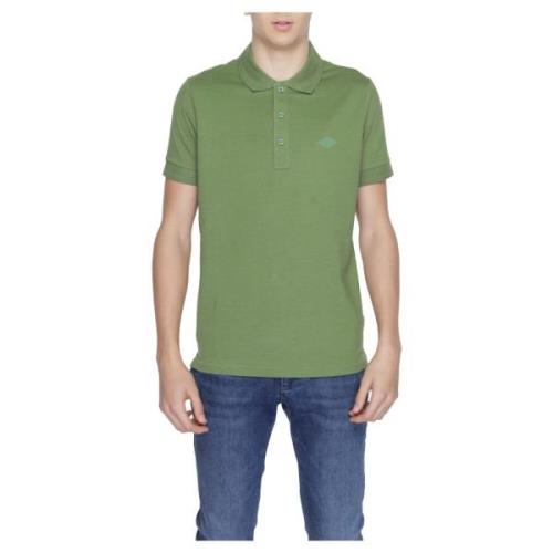 Groene Polo Shirt met Knoopsluiting Replay , Green , Heren