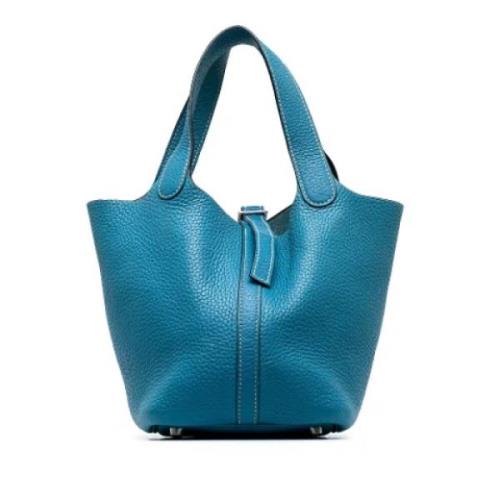 Pre-owned Leather handbags Hermès Vintage , Blue , Dames