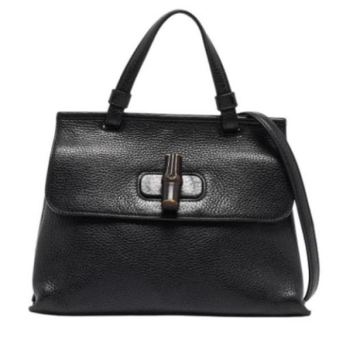 Pre-owned Leather handbags Gucci Vintage , Black , Dames