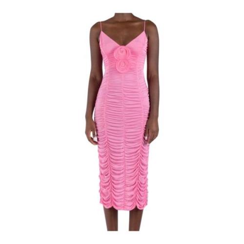 3D Bloemen Midi Jurk Roze Magda Butrym , Pink , Dames