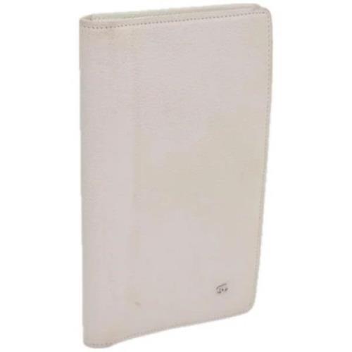 Pre-owned Leather wallets Chanel Vintage , White , Dames