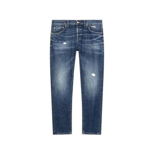 Slim Fit Blauwe Katoenen Stretch Jeans Dondup , Blue , Heren