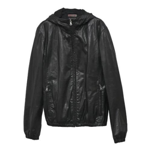 Pre-owned Leather outerwear Prada Vintage , Black , Heren