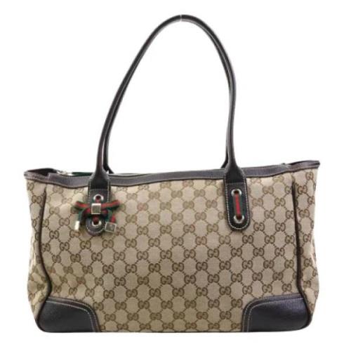 Pre-owned Canvas gucci-bags Gucci Vintage , Beige , Dames