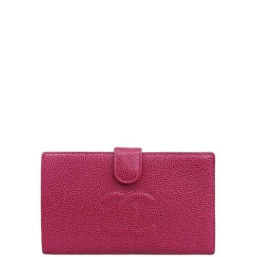 Pre-owned Leather wallets Chanel Vintage , Pink , Dames