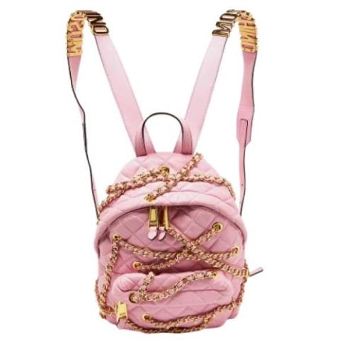 Pre-owned Fabric backpacks Moschino Pre-Owned , Pink , Dames