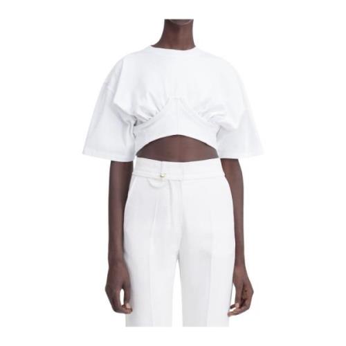 Witte Bustier T-Shirt Jacquemus , White , Dames