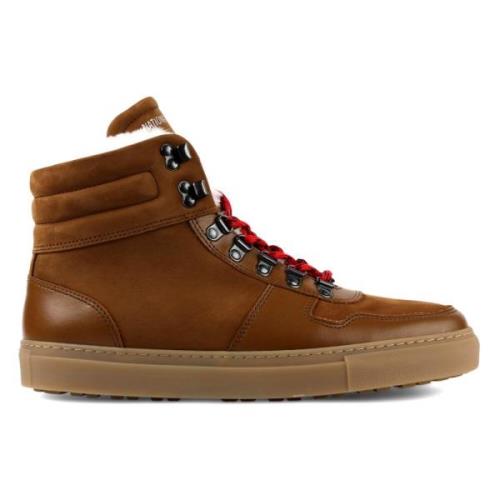 Handgemaakte Cognac Sneakers National Standard , Brown , Heren