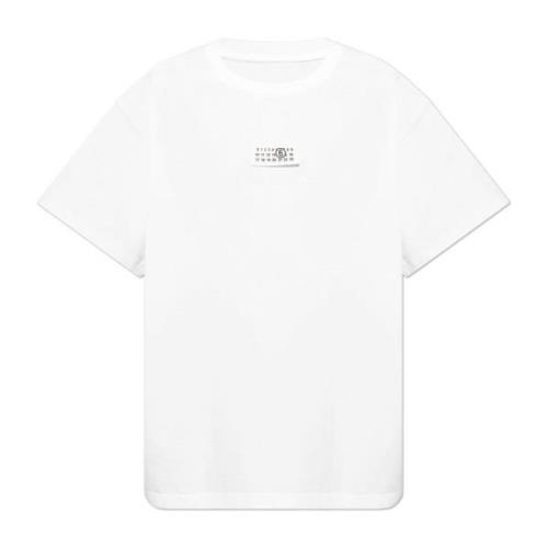 Oversized T-shirt MM6 Maison Margiela , White , Heren