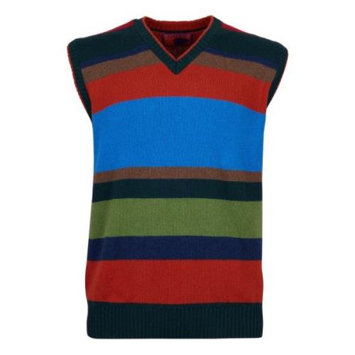 Gestreepte Groene Vest Italiaanse Stijl Gallo , Multicolor , Heren