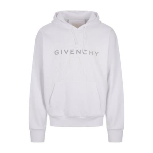 Witte Logo Print Hoodie Sweater Givenchy , White , Heren