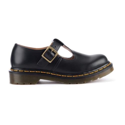 Zwarte Leren Polley Mary Jane Schoenen Dr. Martens , Black , Dames