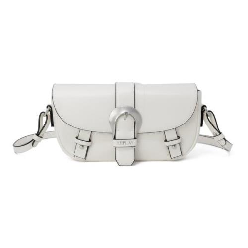 Witte Schouder Clip Tas Replay , White , Dames