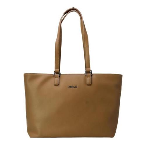 Beige Effen Dames Handtas Lente/Zomer Replay , Beige , Dames