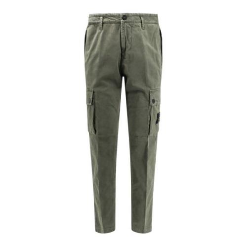 Groene Broek Aw24 Ritssluiting Stone Island , Green , Heren