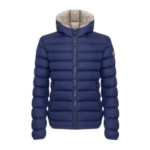 Korte Heren Hooded Puffer Jas Colmar , Blue , Heren