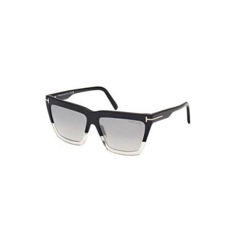 Stijlvolle zonnebril met rookspiegel lens Tom Ford , Black , Dames