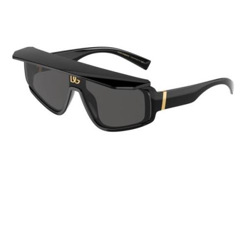 Stijlvolle zonnebril in zwart en grijs Dolce & Gabbana , Black , Heren