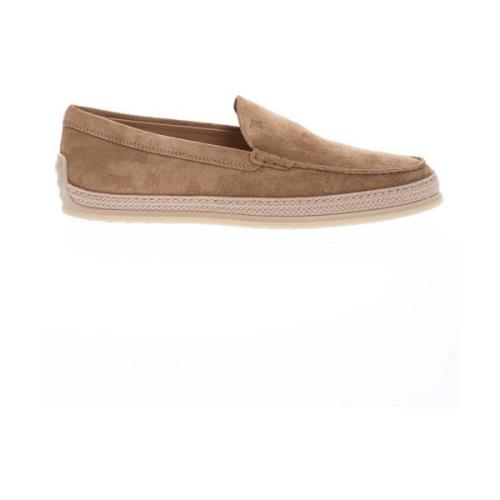 Leren Crust Mocins met Koordvlechtwerk Tod's , Brown , Heren