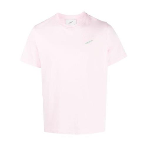 Roze Jersey Crew Neck Logo T-shirt Coperni , Pink , Dames