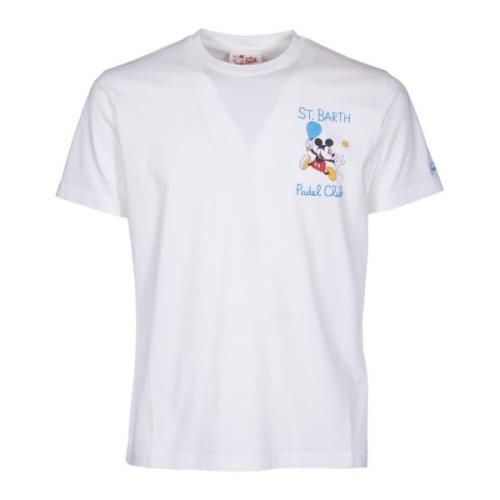 Disney Katoenen T-shirt met Padel Club MC2 Saint Barth , White , Heren