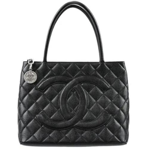 Pre-owned Leather totes Chanel Vintage , Black , Dames