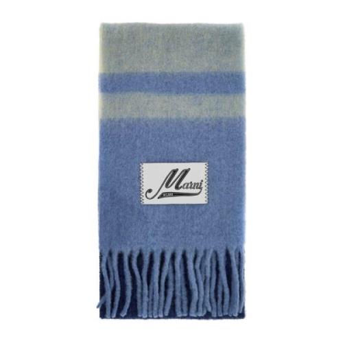 Gestreepte Mohair Sjaal met Franjes Marni , Multicolor , Unisex