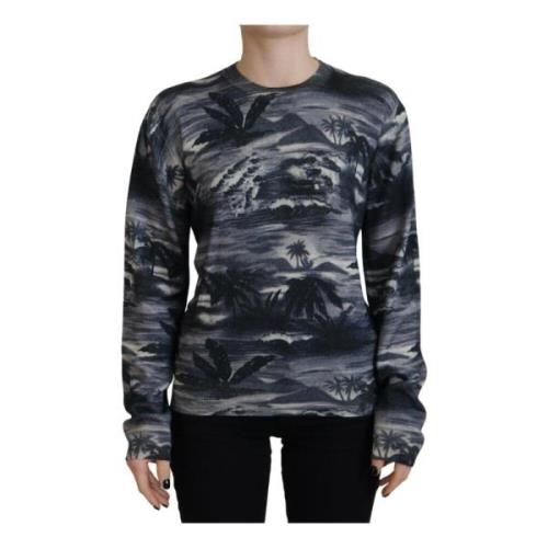 Thunder Sky Printed Trui met Lange Mouwen Dsquared2 , Black , Dames