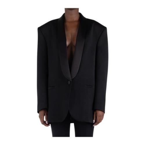 Zijden Zwarte Blazer Magda Butrym , Black , Dames