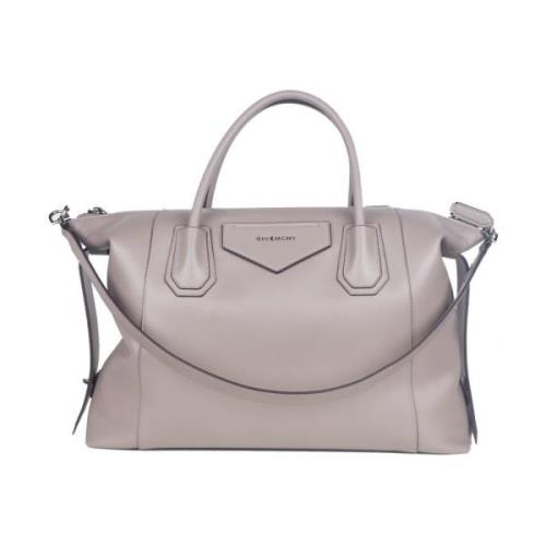 Schoudertas van glad leer met zilveren hardware Givenchy , Gray , Dame...