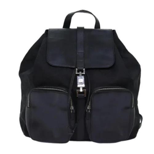 Pre-owned Canvas backpacks Gucci Vintage , Black , Dames