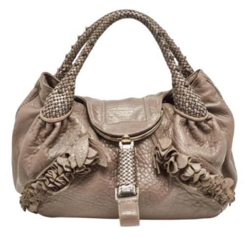 Pre-owned Leather handbags Fendi Vintage , Beige , Dames