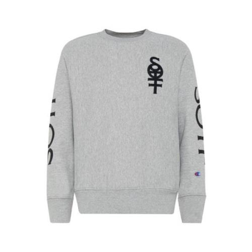 Sweatshirt met Crew Neck en Logo Print Sotf , Gray , Heren