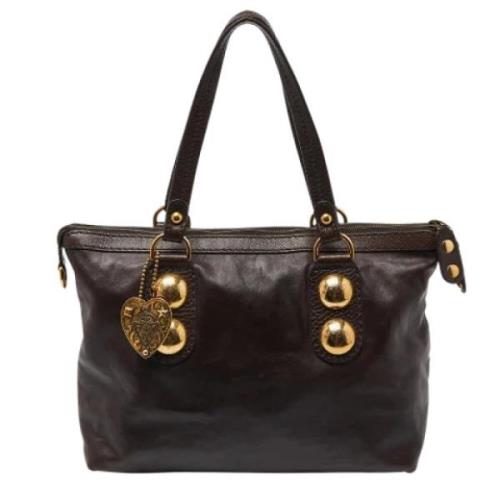 Pre-owned Leather totes Gucci Vintage , Brown , Dames