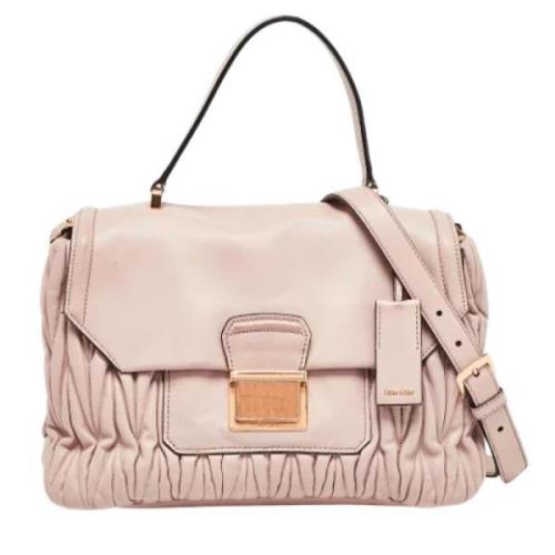 Pre-owned Leather handbags Miu Miu Pre-owned , Pink , Dames