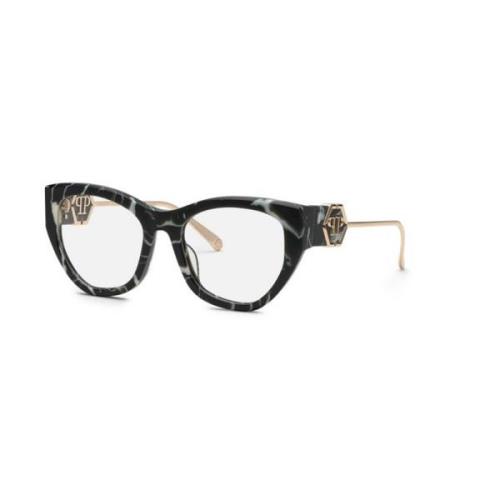 Marbled Black Bril Philipp Plein , Black , Dames