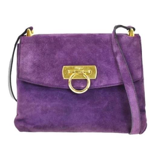 Pre-owned Suede shoulder-bags Salvatore Ferragamo Pre-owned , Purple ,...
