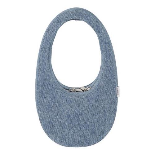 Blauwe Denim Handtas met Logopatch Coperni , Blue , Dames