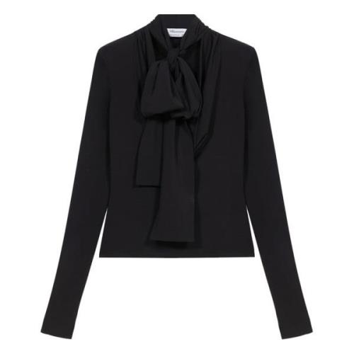 Jersey Crepe Blouse Blumarine , Black , Dames