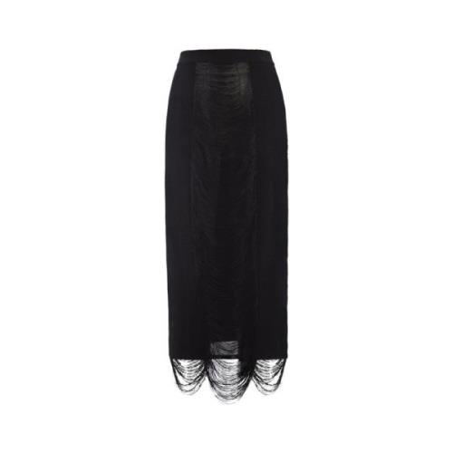 Zwarte Rokken met Metaalvezel Alexander McQueen , Black , Dames