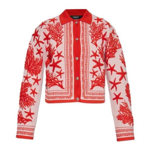 Cardigan met 'Barocco Sea' patroon Versace , Red , Dames