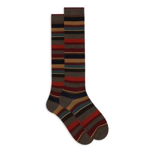 Bruine wollen gestreepte sokken Gallo , Multicolor , Heren
